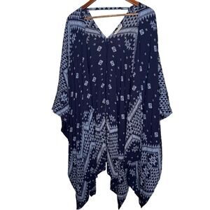 Soft Surroundings‎ Kimono Cover Up Aztec Print Boho Chic Lightweight